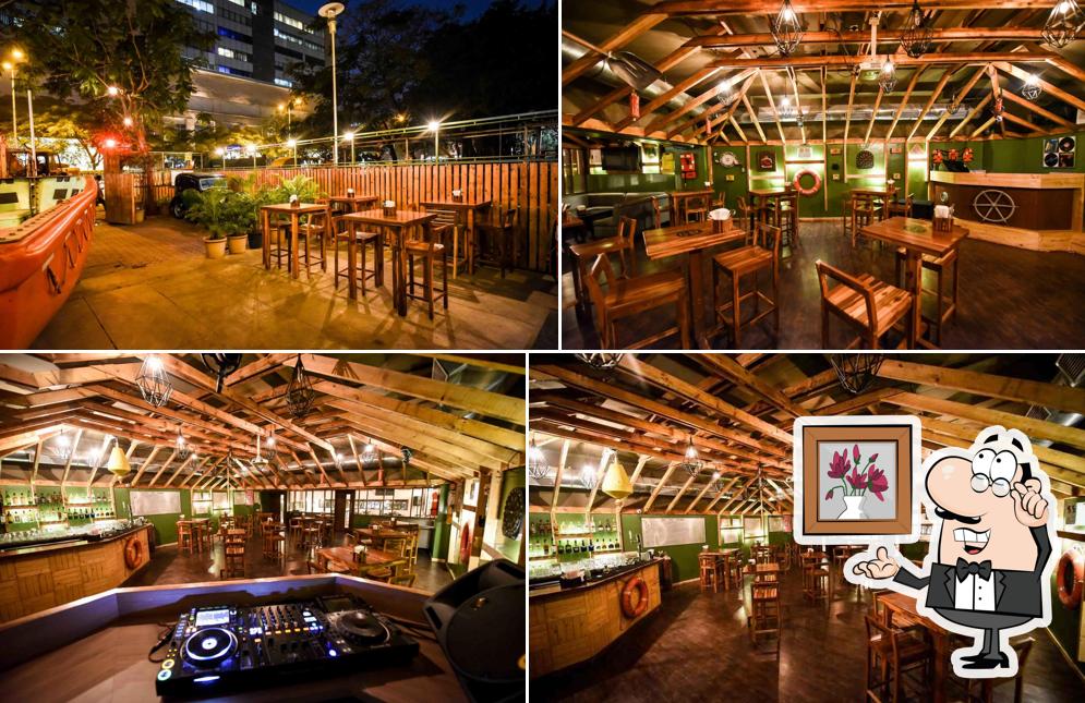 Take a seat at one of the tables at The Dokk
