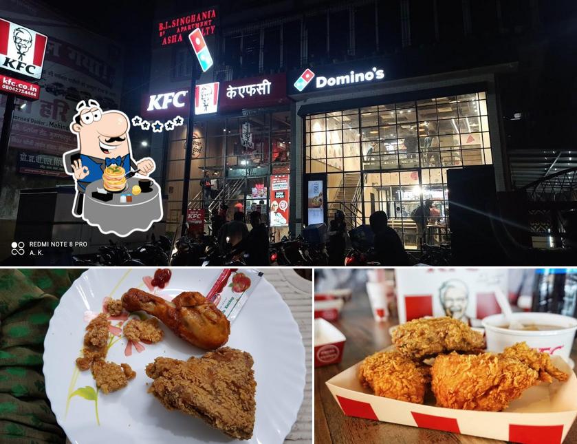 This is the picture showing food and interior at KFC
