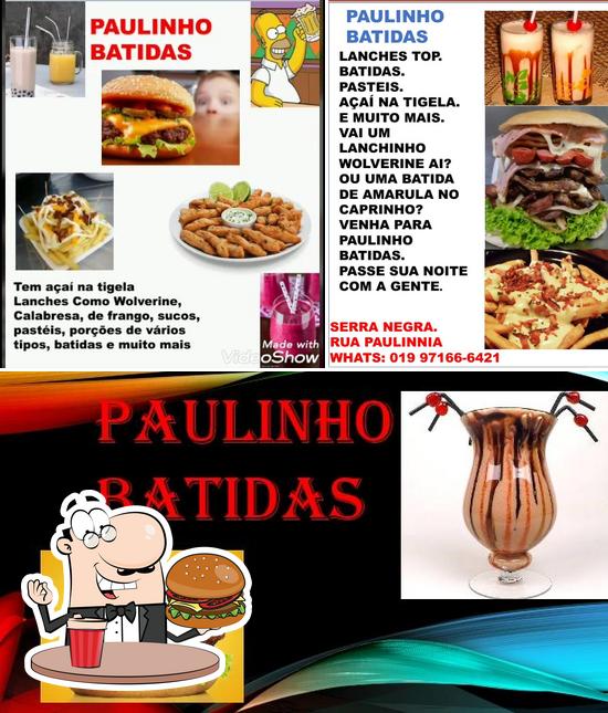 Experimente um hambúrguer no Paulinho Batidas