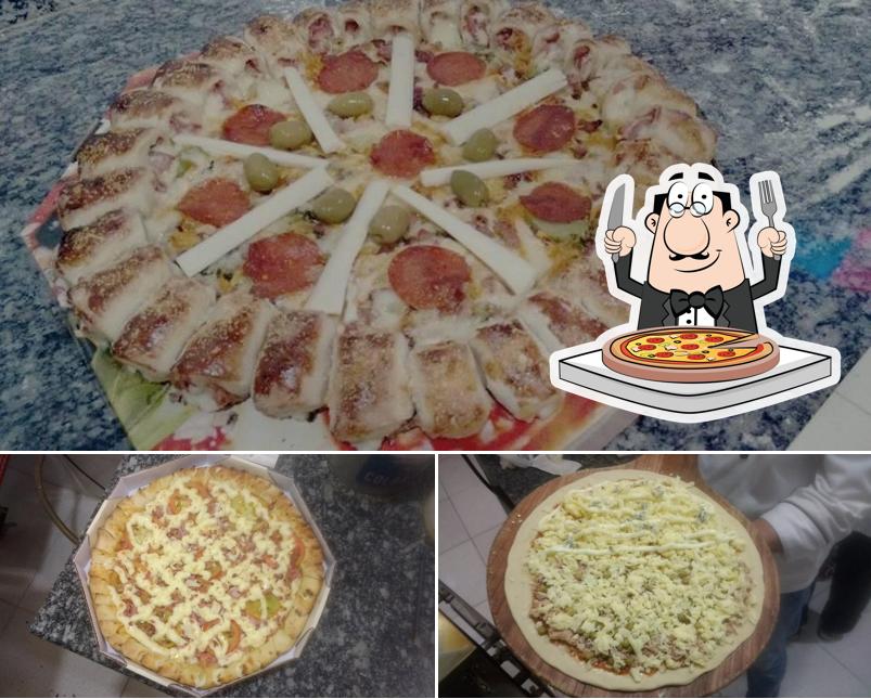 Escolha diferentes variedades de pizza