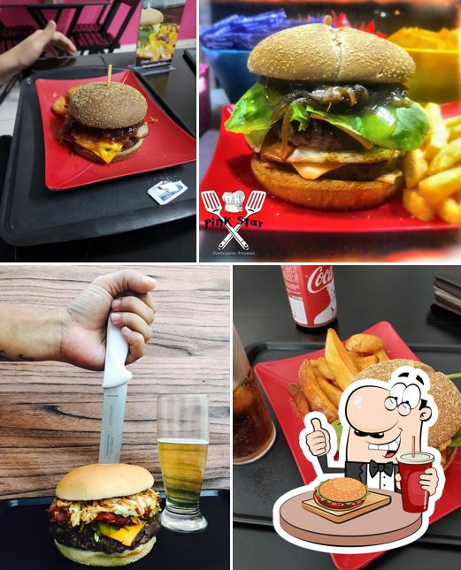 Peça um hambúrguer no PinkStar Burger