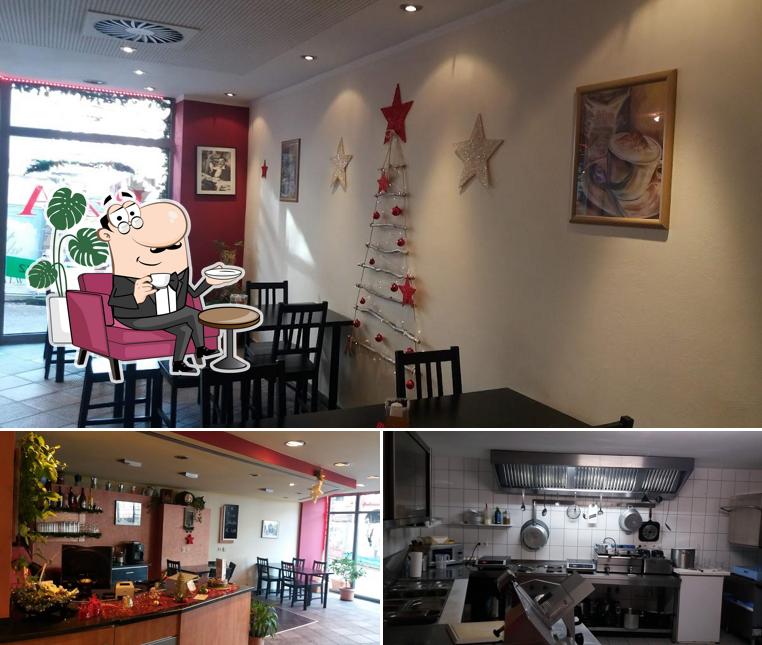 L'intérieur de Francos Pizza