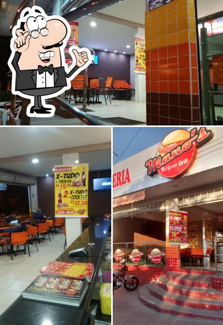 O interior do Mano'S Burguer Grill