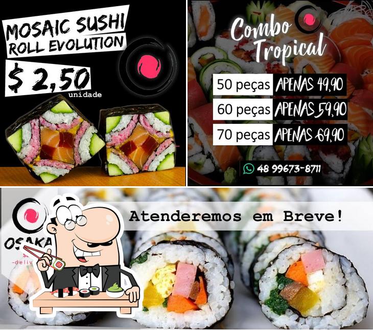 Peça diferentes opções de sushi