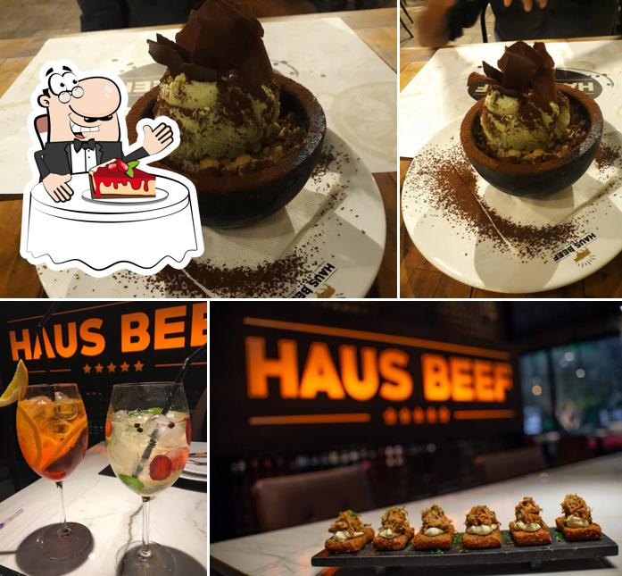 Haus Beef serve uma gama de sobremesas