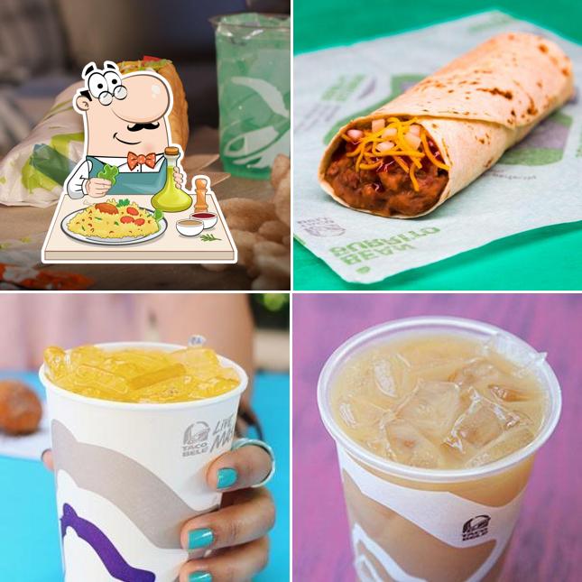 Among different things one can find food and drink at Taco Bell