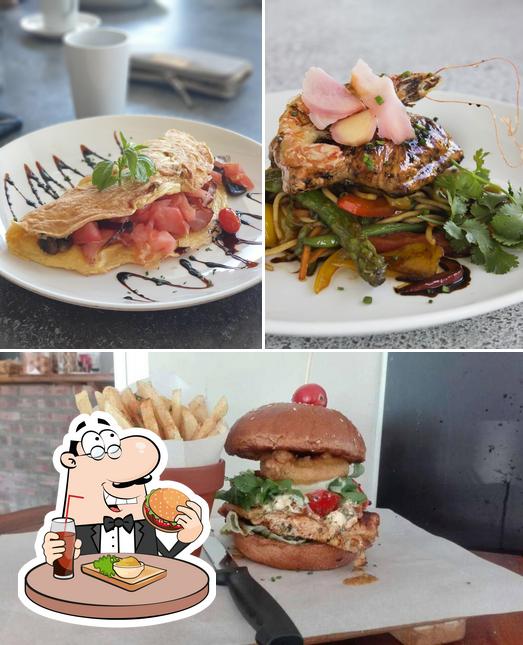 Order a burger at Lime Tree Cafe