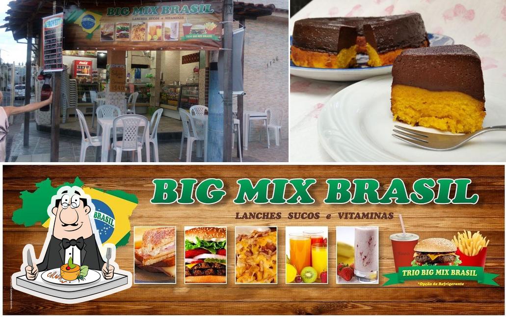 A ilustração do Big Mix Brasil’s comida e interior