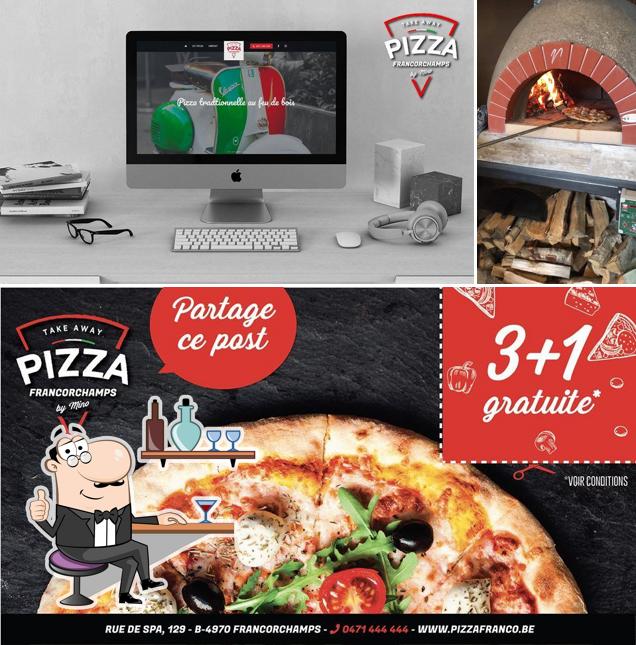Vérifiez la photo représentant la intérieur et pizza concernant Pizza Francorchamps