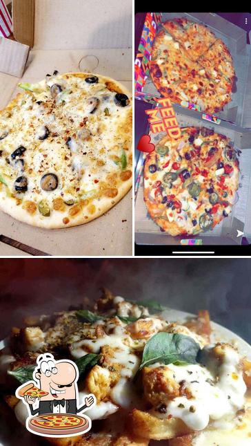 Pick pizza at Restro La Waffle