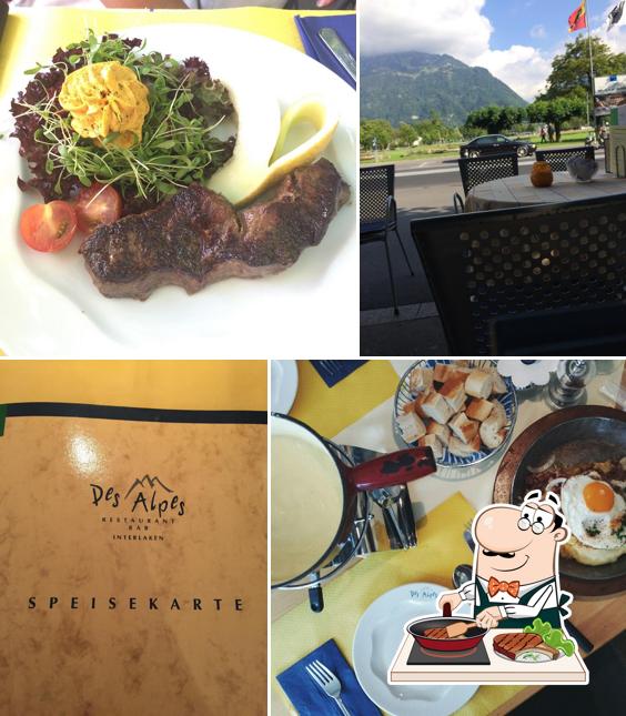 Prova i un pasto a base di carne a Des Alpes Interlaken - Restaurant & Bar