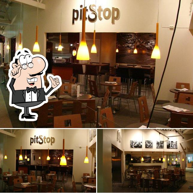 The interior of Pit Stop kafe