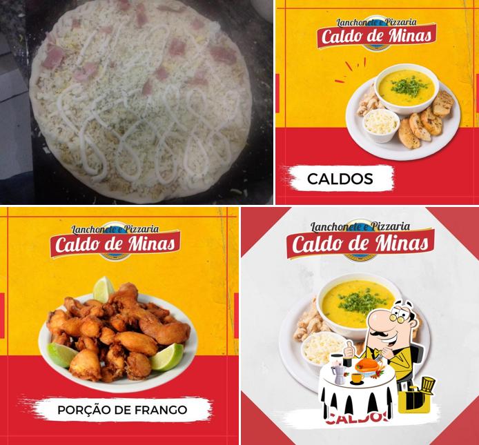 Comida em Lanchonete e Pizzaria Caldo de Minas