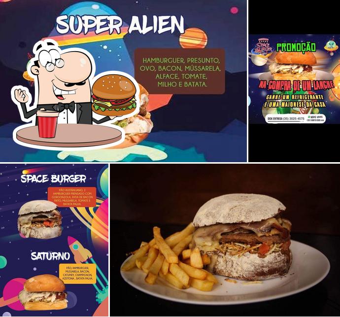 Experimente um hambúrguer no Space Burger