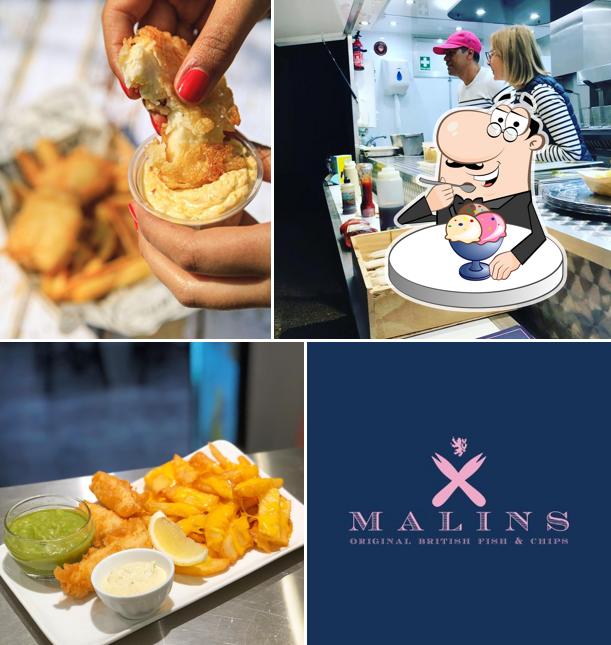 Malins Fish and Chips offers a variety of desserts