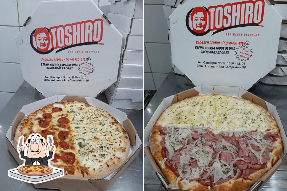 Experimente pizza no Toshiro Esfiharia e Pizzaria Delivery