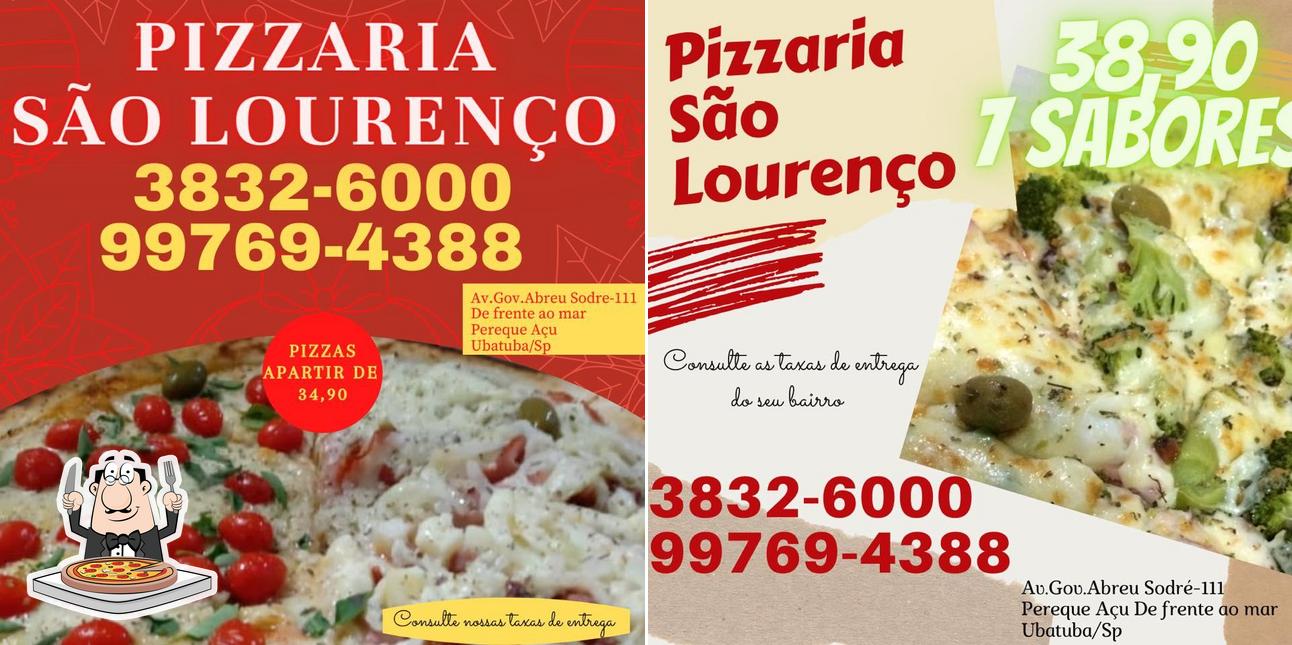 Experimente pizza no Pizzaria São Lourenço