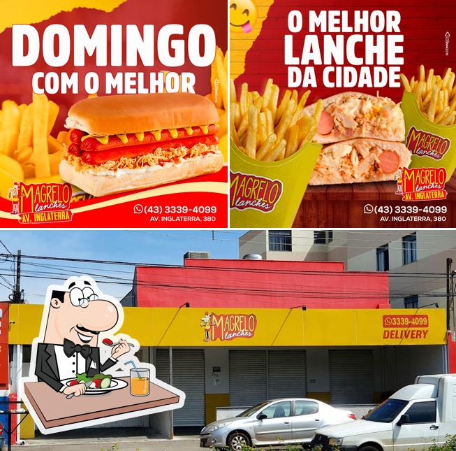 A imagem da comida e exterior no Magrelo Lanches - Zona Sul