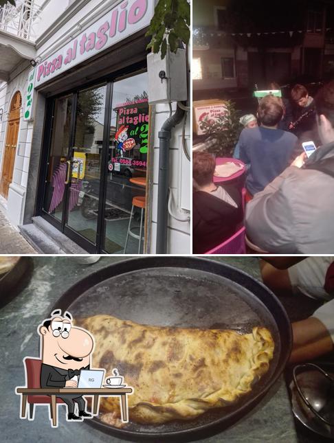 La immagine di interni e cibo da Pizzeria al taglio al 27