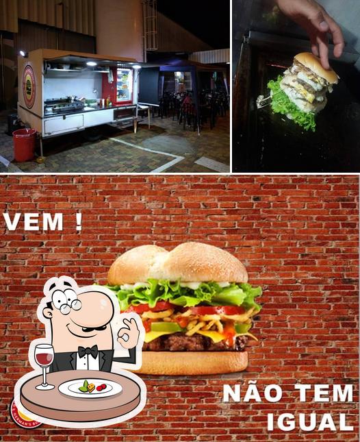 Confira a ilustração ilustrando comida e interior no Germans Burguer