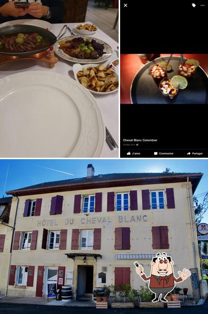 Tra le diverse cose da Restaurant Bar du Cheval Blanc si possono trovare la cibo e esterno