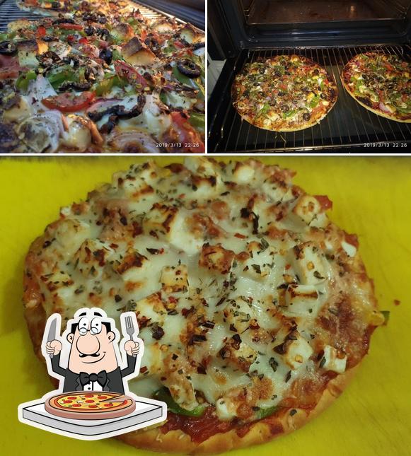 Pick various types of pizza