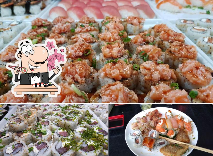Rolos de sushi são servidos no Masoko Sushi