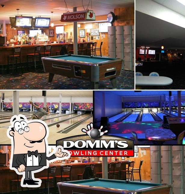 The interior of Domm's Bowling Center
