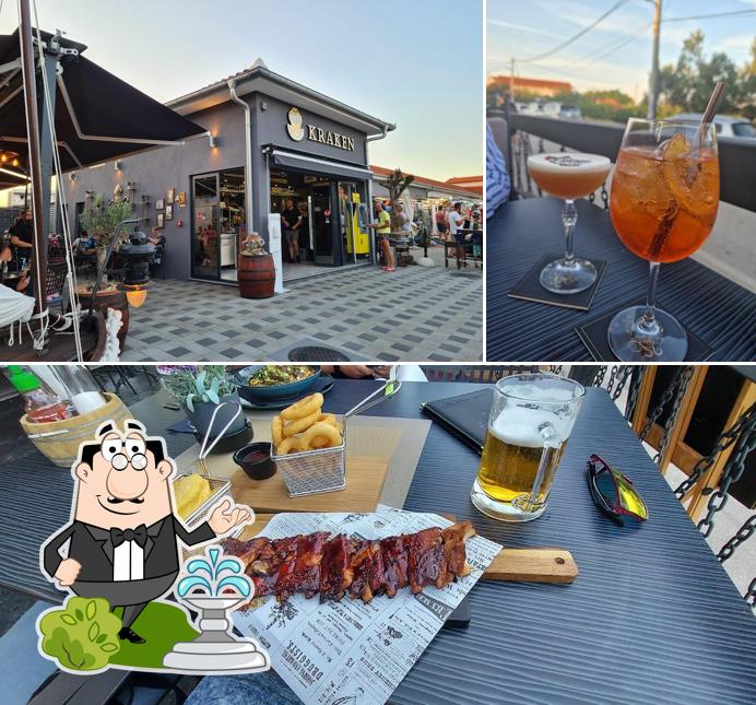 Questa è la foto che presenta la esterno e cibo di Kraken Bar Vir