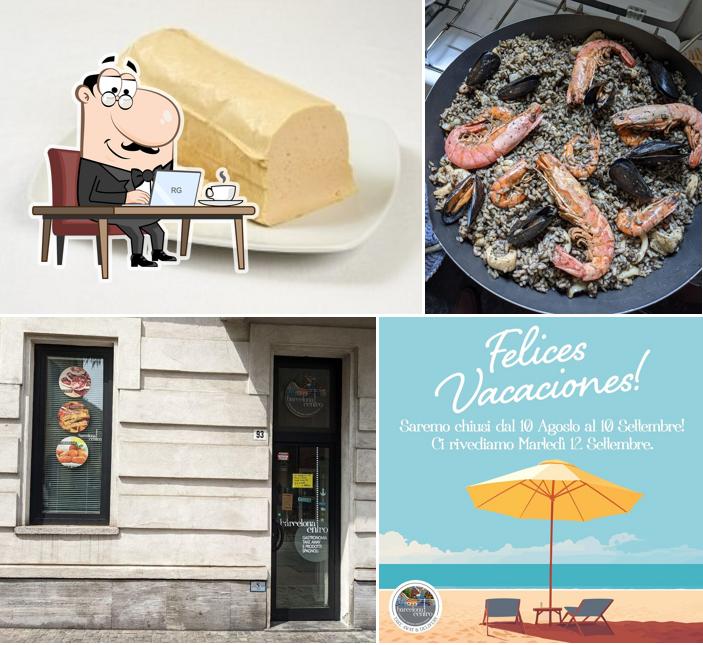 La interni e cibo del ristorante