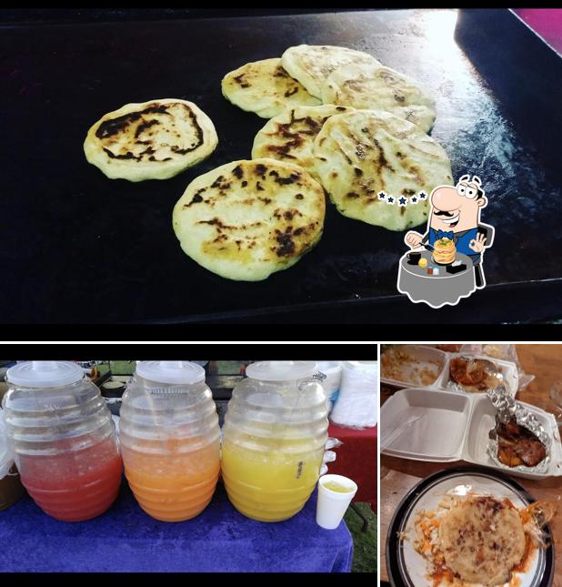 Among various things one can find food and beverage at Pupusas De Niña Gloria