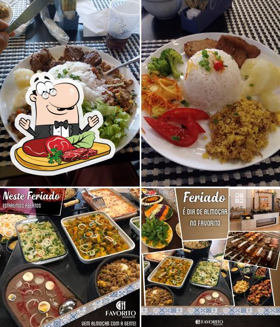 Prove refeições de carne no Favorito Restaurante