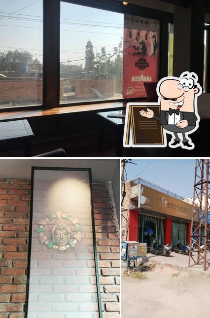 The image of exterior and interior at Café Frespresso and 360 wood fire pizzeria