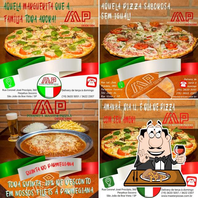 Escolha pizza no Poiano's Master Pizzas