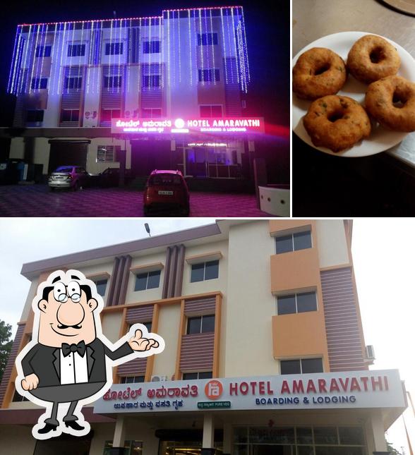 Among various things one can find interior and food at Hotel Amaravathi