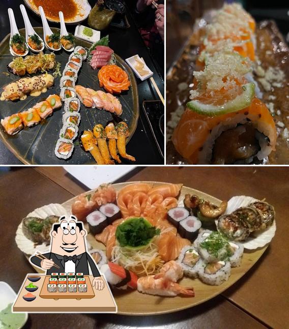 Sushi é um popular refeição originário do Japão