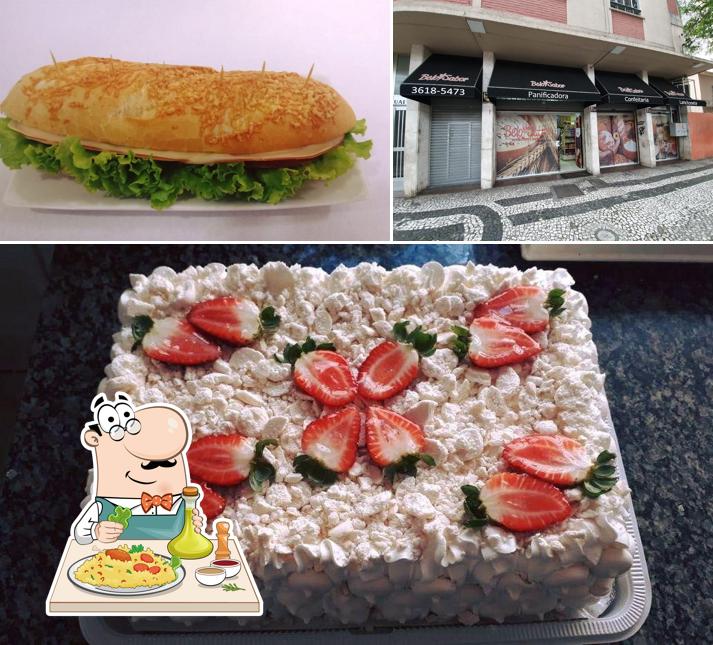 Esta é a ilustração ilustrando comida e exterior no Panificadora Belo Sabor