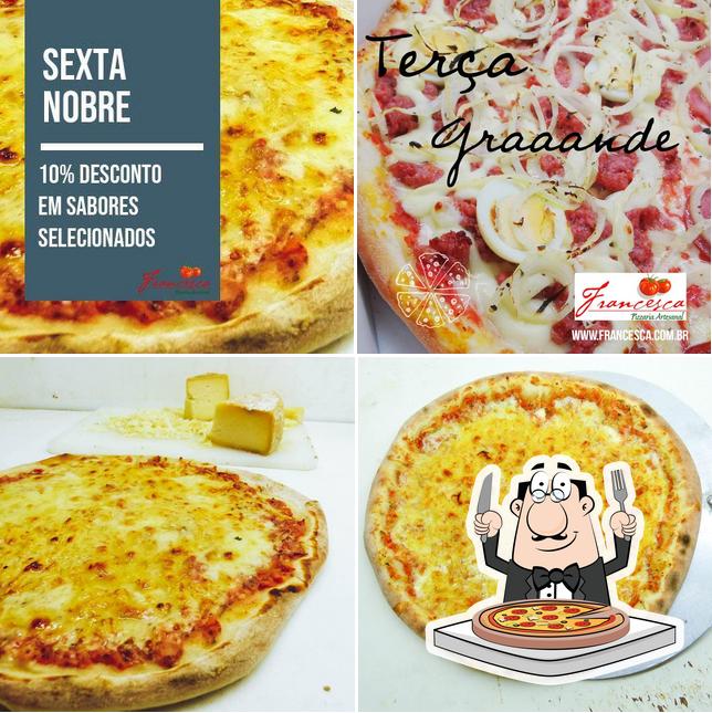 Escolha pizza no Francesca Pizzaria Artesanal - Vila Planalto