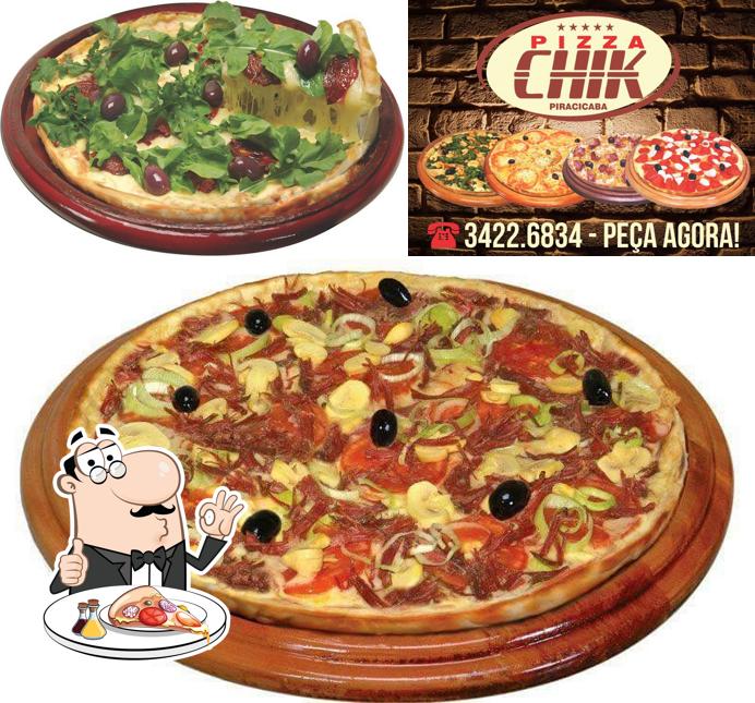 No Pizzaria Chik, você pode provar pizza