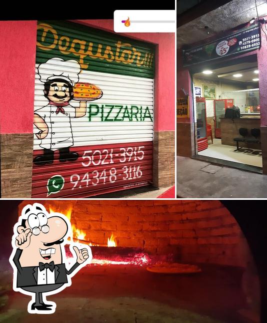 O interior do Pizzaria Degustar