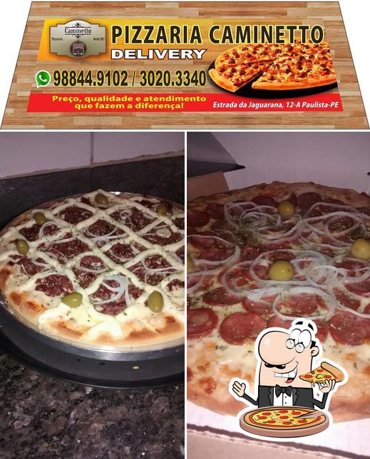 Experimente pizza no Pizzaria Caminetto