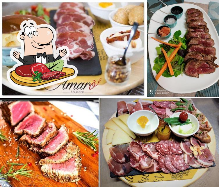 Ordina i piatti di carne a Amarò Brasserie