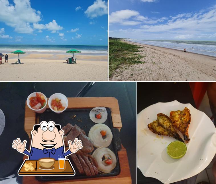 A ilustração do Espetinho da praia Intermares’s comida e exterior