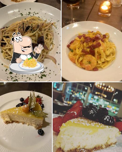 Spaghetti carbonara at Olive And Lemon Restaurant