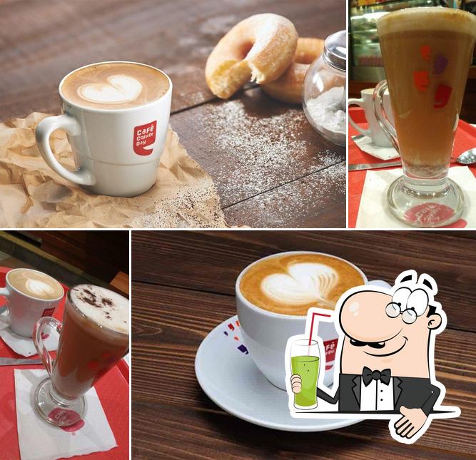 Enjoy a drink at Café Coffee Day
