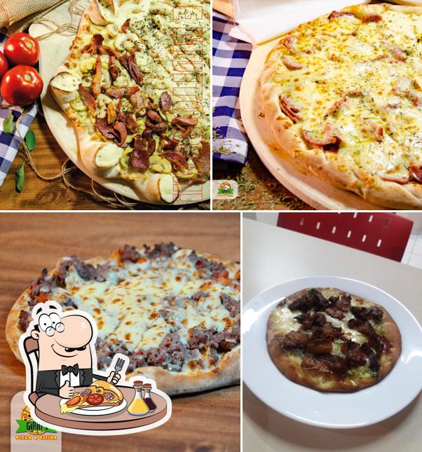 Peça diferentes variedades de pizza