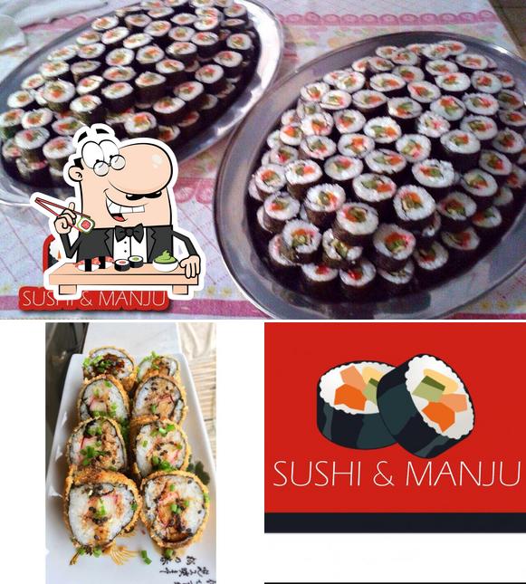 Rolos de sushi são servidos no Sushi e Manju - Alice