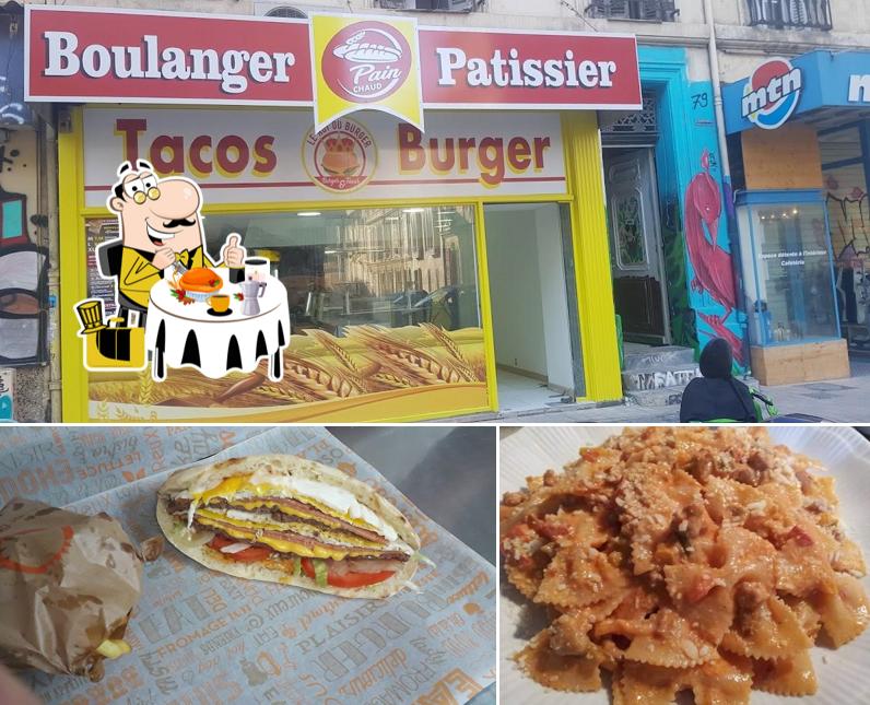 Посмотрите на это изображение, где видны еда и внешнее оформление в Le Roi du Burger