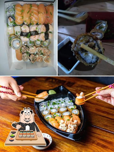 Prove diversas opções de sushi