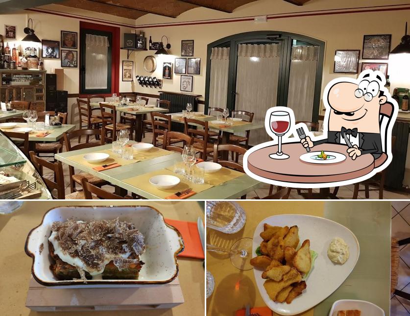 Dai un’occhiata alla immagine che presenta la cibo e interni di Trattoria la Ciuséra
